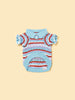 Pet & Me Spring Summer Ocean Blue Ruffle Crochet Short Sleeve Polo Shirt