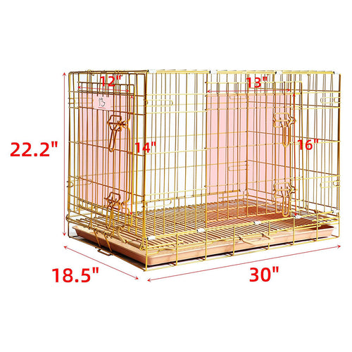 24-42 Collapsible Copper Gold Dog Crate GLD24-42
