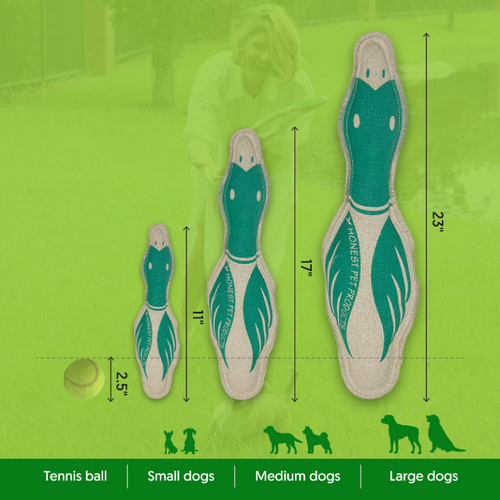 Natural Duck Dog Toy - Eco-Quacker Squeaky Toy