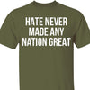 Hate Never Made Any Nation Great Shirt - Political Shirt for Social Activists, Political and Protest Dark Shirt 682204