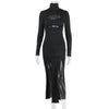 New Black elegant Fashionable Autumn And Winter party Dress for women