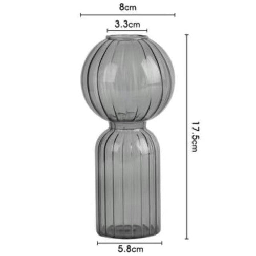 Ins Creative Glass Vase Striped Transparent Glass Vase Table Decorative Ornaments Hydroponic Flower Simple Vase