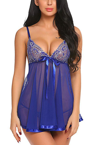 Plus Size Underwear Embroidered Sequins Transparent Suspender Nightdress