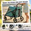 Dog Stroller for Large Dogs Up to 66 LBS with All-Terrain Spring Suspension, 8-Position Adjustable Handle