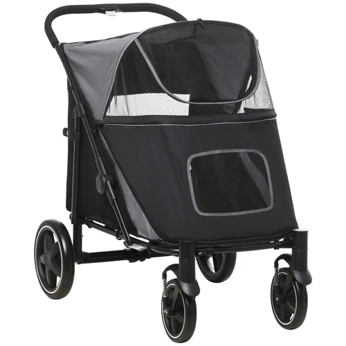 One-Click Foldable Stroller for Large Medium Small Dogs, Pet, Cats with Storage