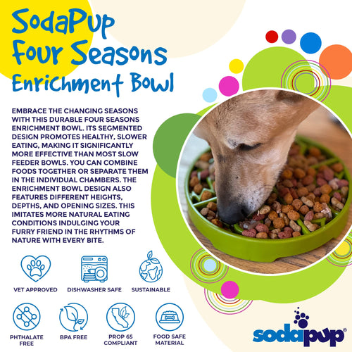 Four Seasons eTray - Shallow Slow Feeder Dog Bowl for Enrichment | USA Made