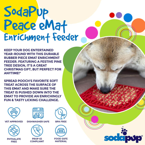 Peace Christmas Tree emat - Enrichment Lick Mat for Dogs and Cats | Christmas Tree design | SodaPup