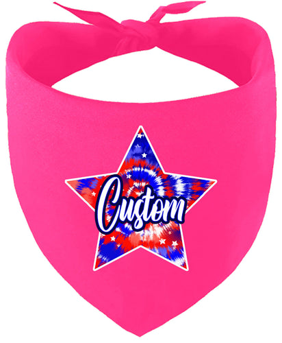 Custom Patriotic Tie Dye Pet Bandana