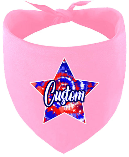 Custom Patriotic Tie Dye Pet Bandana