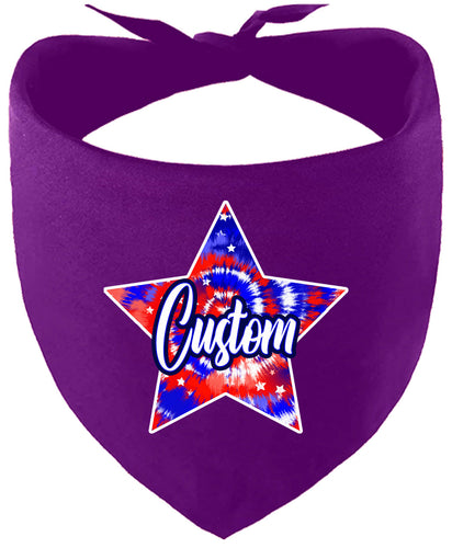 Custom Patriotic Tie Dye Pet Bandana