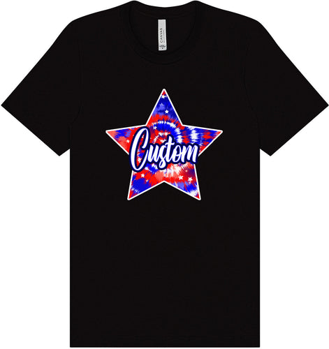 Custom Patriotic Tie Dye Adult Bella Canvas Shirt