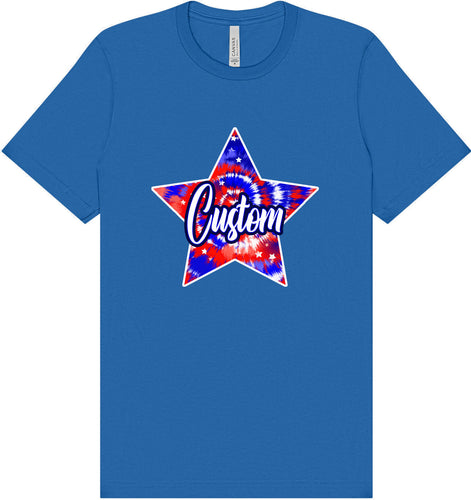 Custom Patriotic Tie Dye Adult Bella Canvas Shirt