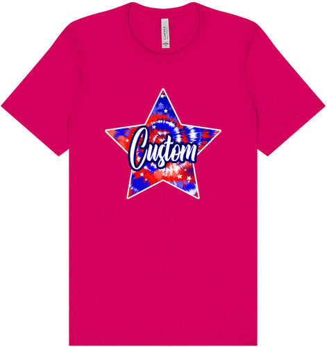 Custom Patriotic Tie Dye Adult Bella Canvas Shirt