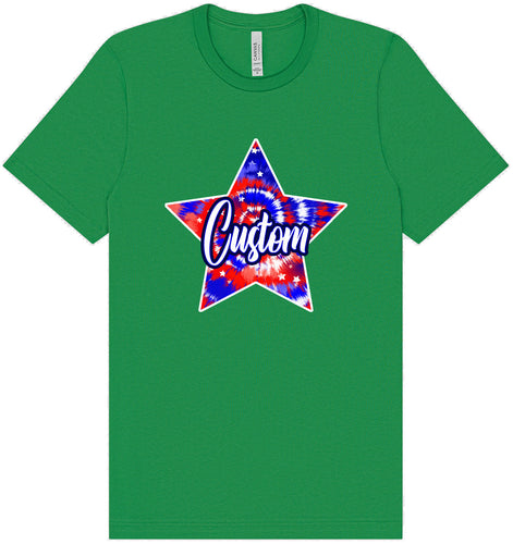Custom Patriotic Tie Dye Adult Bella Canvas Shirt