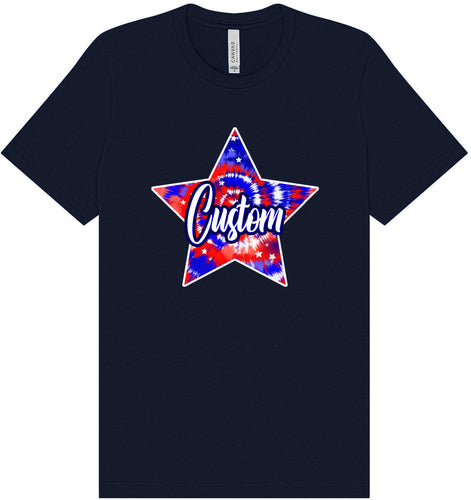 Custom Patriotic Tie Dye Adult Bella Canvas Shirt