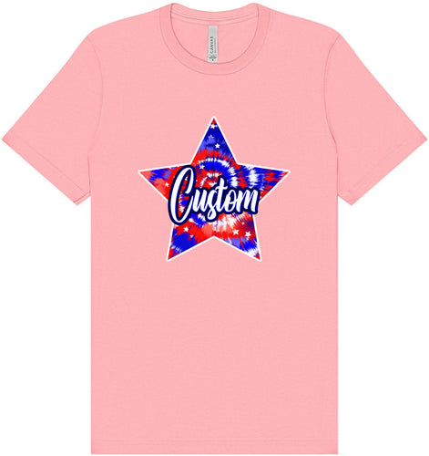 Custom Patriotic Tie Dye Adult Bella Canvas Shirt
