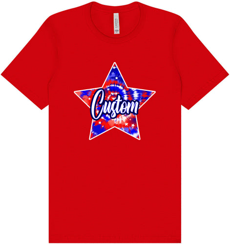 Custom Patriotic Tie Dye Adult Bella Canvas Shirt