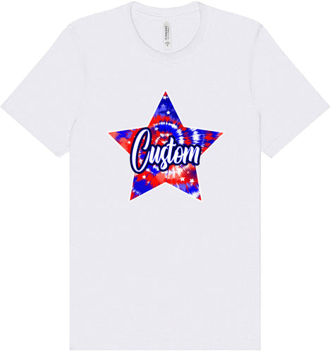 Custom Patriotic Tie Dye Adult Bella Canvas Shirt