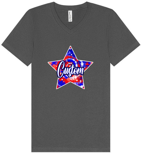 Custom Patriotic Tie Dye Unisex V-Neck Shirt