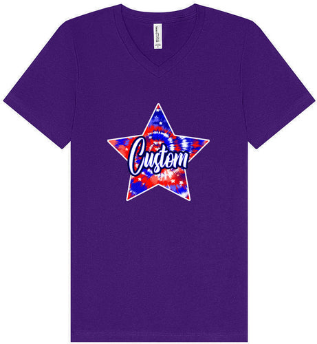 Custom Patriotic Tie Dye Unisex V-Neck Shirt