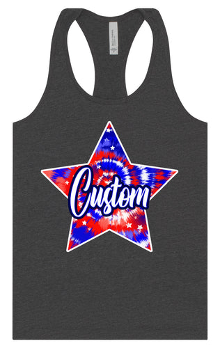 Custom Patriotic Tie Dye Women's Racerback Tank