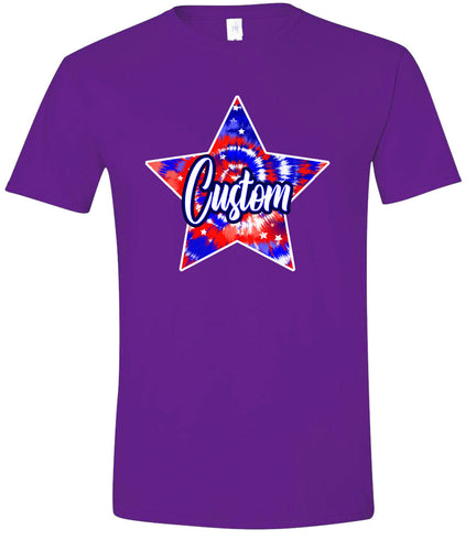Custom Patriotic Tie Dye Adult Gildan Soft Shirt