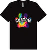Custom Bright Tie Dye Paw Adult Bella Canvas Shirt