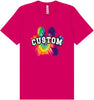 Custom Bright Tie Dye Paw Adult Bella Canvas Shirt