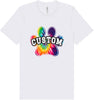 Custom Bright Tie Dye Paw Adult Bella Canvas Shirt