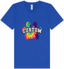 Custom Bright Tie Dye Paw Unisex V-Neck Shirt