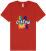 Custom Bright Tie Dye Paw Unisex V-Neck Shirt
