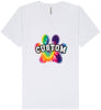 Custom Bright Tie Dye Paw Unisex V-Neck Shirt