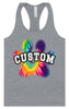 Custom Bright Tie Dye Paw Women's Racerback Tank