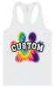 Custom Bright Tie Dye Paw Women's Racerback Tank