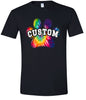 Custom Bright Tie Dye Paw Adult Gildan Soft Shirt