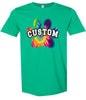 Custom Bright Tie Dye Paw Adult Gildan Soft Shirt