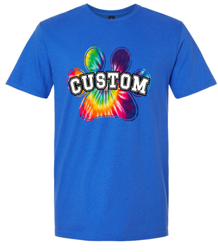 Custom Bright Tie Dye Paw Children's Gildan Soft Shirt