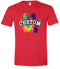 Custom Bright Tie Dye Paw Adult Gildan Soft Shirt