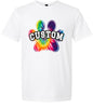 Custom Bright Tie Dye Paw Children's Gildan Soft Shirt