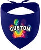 Custom Bright Tie Dye Paw Pet Bandana
