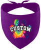 Custom Bright Tie Dye Paw Pet Bandana