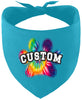 Custom Bright Tie Dye Paw Pet Bandana
