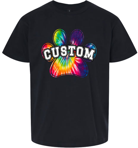 Custom Bright Tie Dye Paw Children's Gildan Soft Shirt