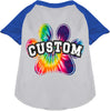 Custom Bright Tie Dye Paw Pet Raglan Shirts