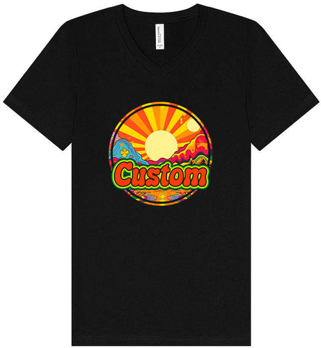 Custom Mellow Mountain Unisex V-Neck Shirt