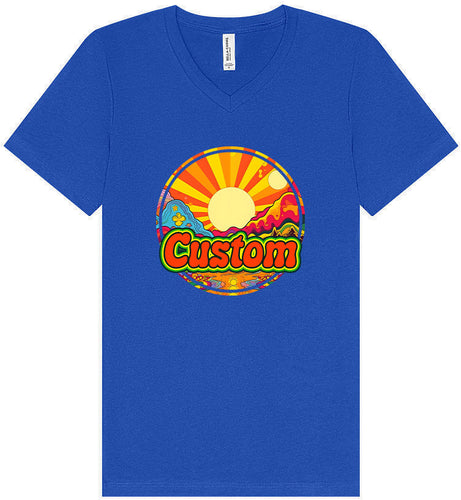 Custom Mellow Mountain Unisex V-Neck Shirt