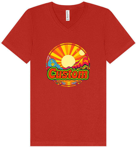 Custom Mellow Mountain Unisex V-Neck Shirt