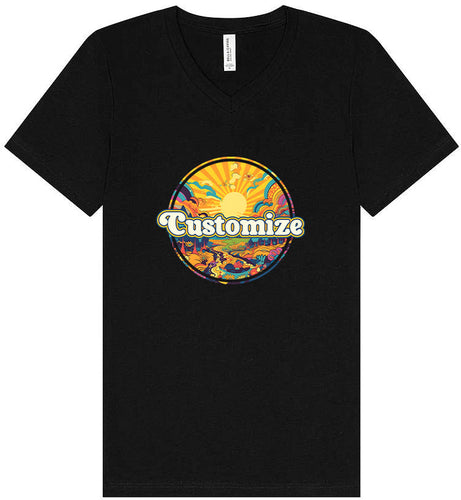 Custom Trippy Peaks Unisex V-Neck Shirt