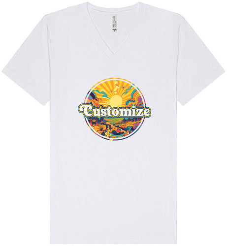 Custom Trippy Peaks Unisex V-Neck Shirt