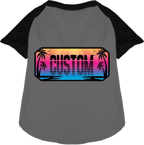 Custom Beach Shades Pet Raglan Shirts
